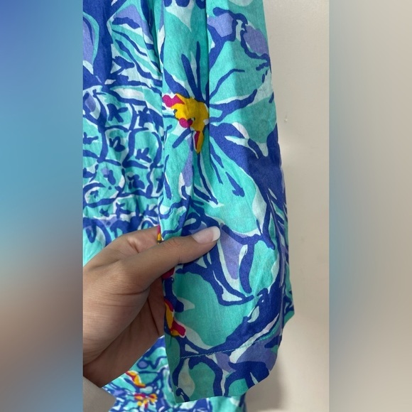 Lilly Pulitzer Sarasota Beaded Blue Iris Mai Tai Tunic Top Women’s Size XS - Picture 12 of 16